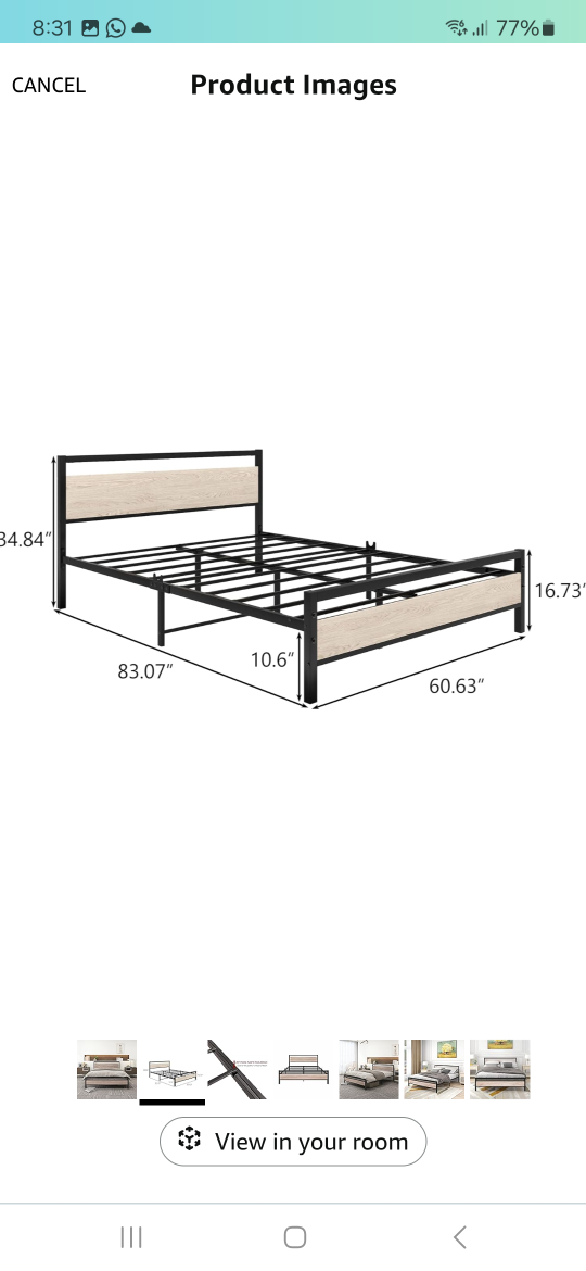 Queen Size Metal Platform Bed Frame - photo 3