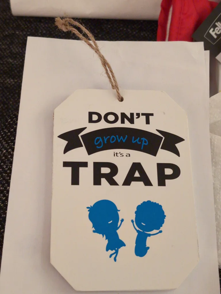 Don't Grow Up It's a Trap Wooden Sign image indicator(2)