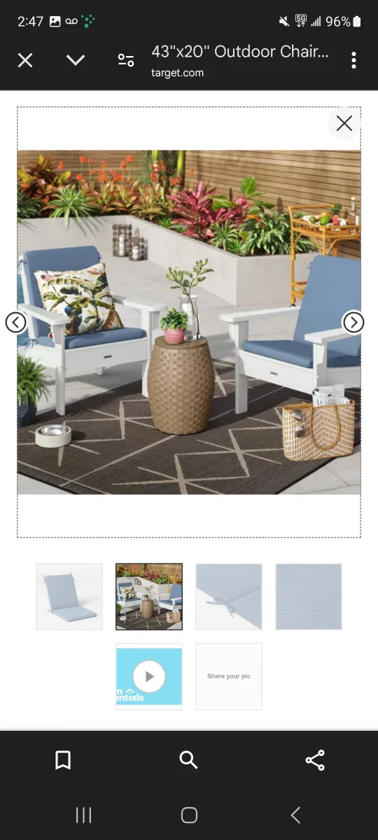 Outdoor Chair Cushions- set of 2 🏈 image indicator(2)