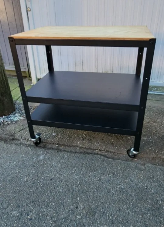 Brown Kitchen Cart on wheels image indicator(2)