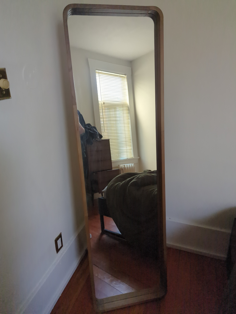 Full Length Mirror with Wood Frame