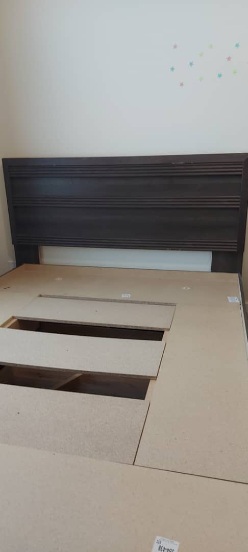 Queen Size Storage Bed Frame - Dark Brown - photo 3