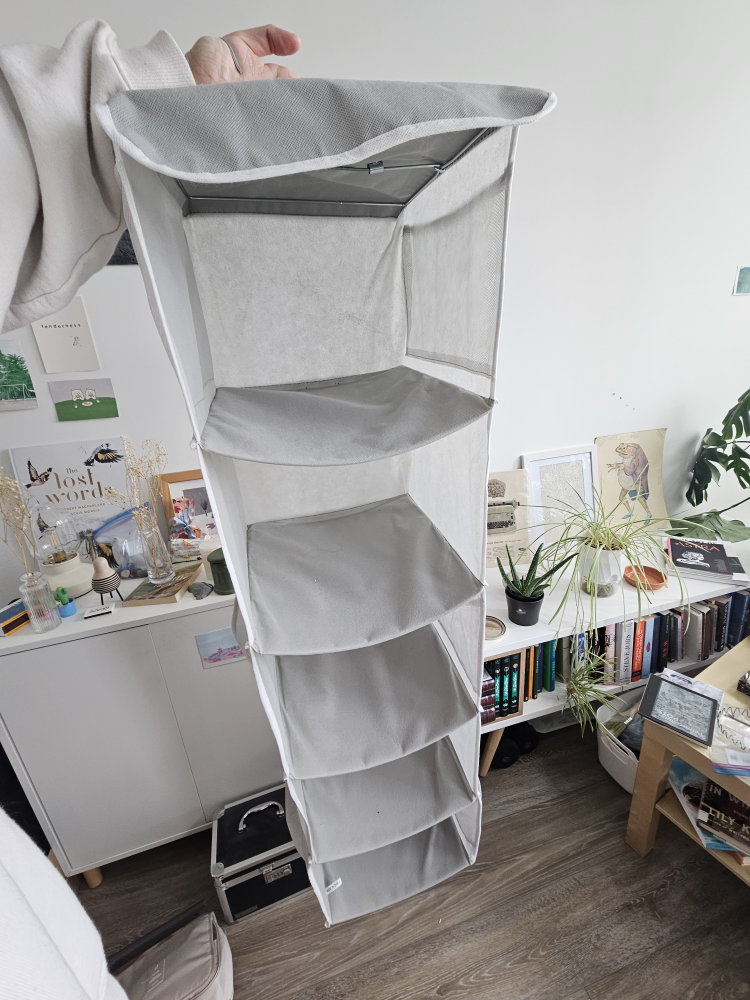 5-shelf hanging closet organizer