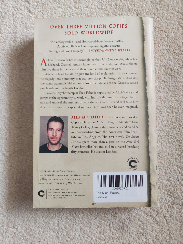 The Silent Patient by Alex Michaelides - Hardcover Book - photo 2