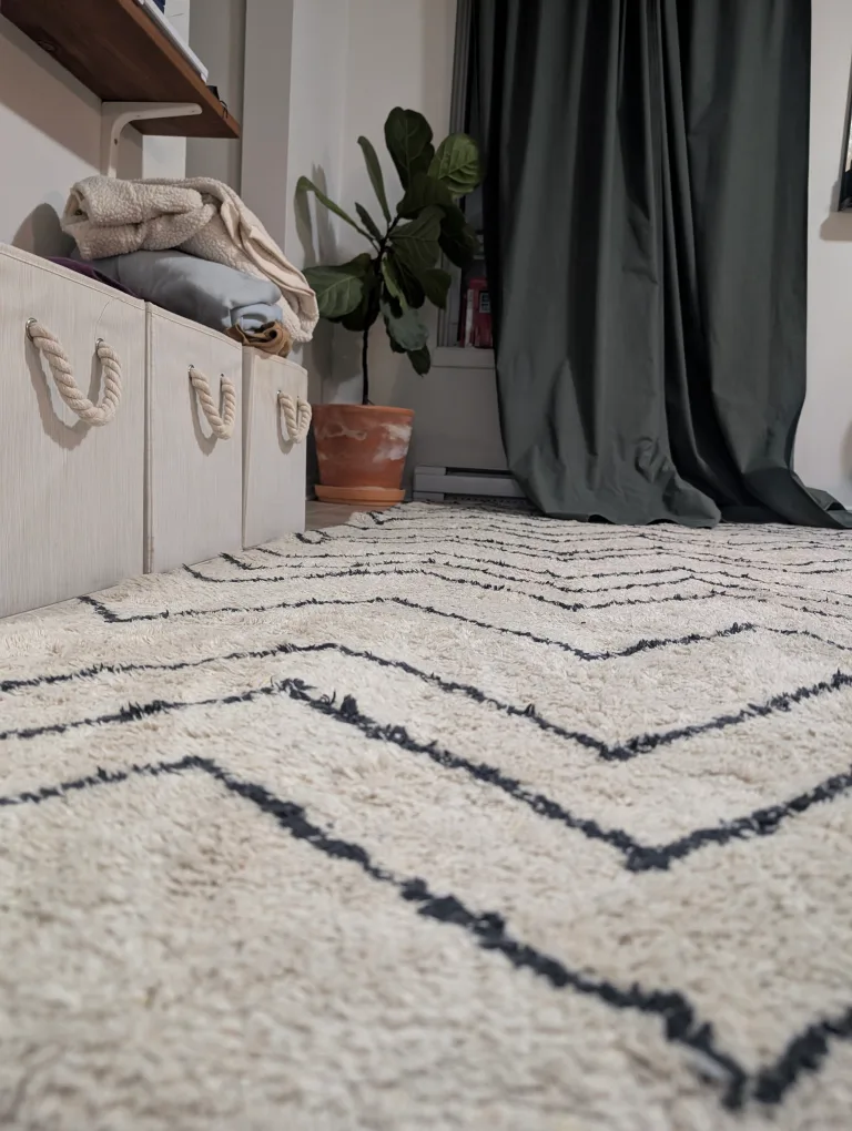 Cream and Black Chevron Rug image indicator(2)