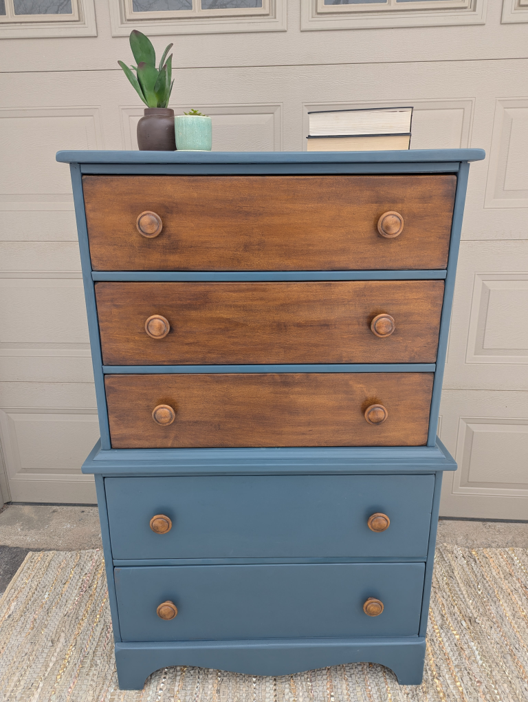 Vintage Two-Tone Chest of Drawers