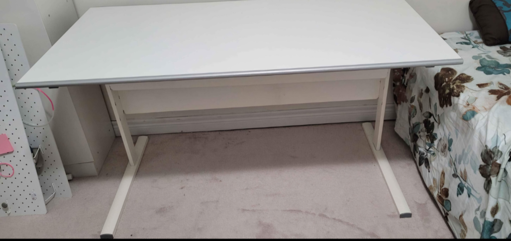 Computer desk,  white, 55 inch length, Used, Brampton