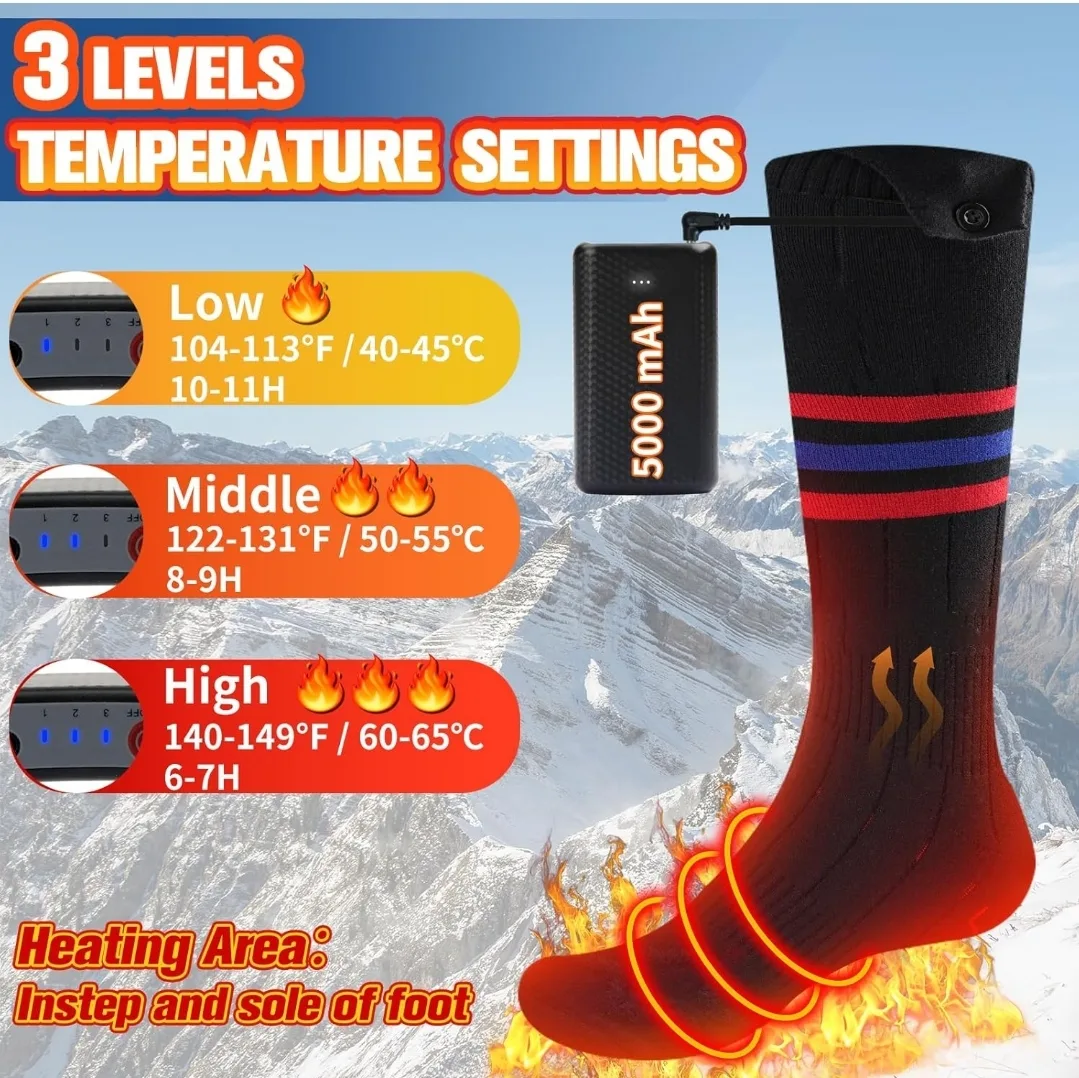 Heated Socks - 5000mAh Rechargeable, 8H Warmth! 🏈 image indicator(7)