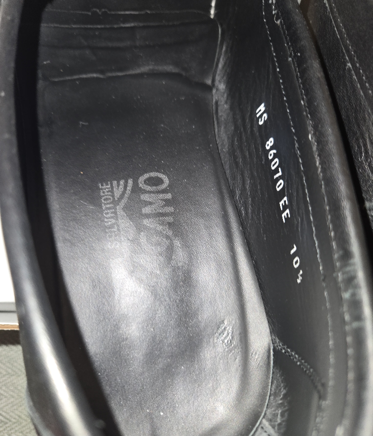 Salvatore Ferragamo Mens Black Leather Loafers Sz 10.5 - photo 4