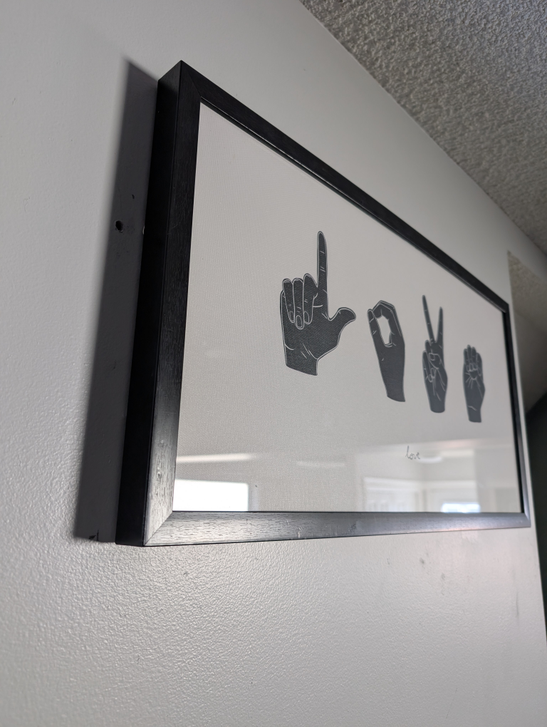 Framed Sign Language "Love" Print 28" x 17" - photo 3