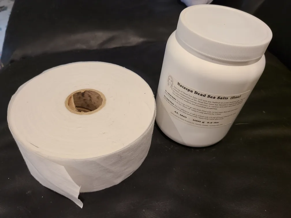 Nataspa Dead Sea Salts 1000g &  White Cotton wax strip Roll“🏈” image indicator(2)