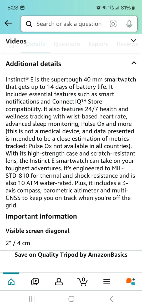Garmin Smart Watch image indicator(5)