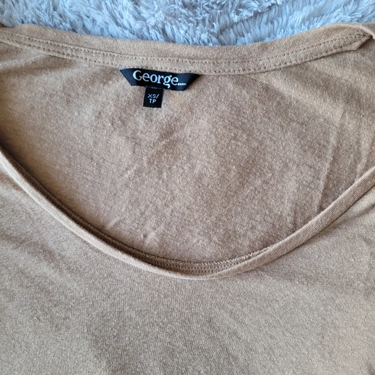 George Women's Tan Ruffle Sleeve Blouse, Size S image indicator(2)