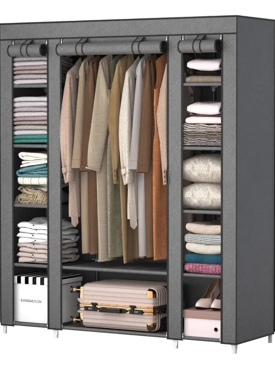 Sangmucen 59" Wide Portable Wardrobe Closet Organiser image indicator(2)