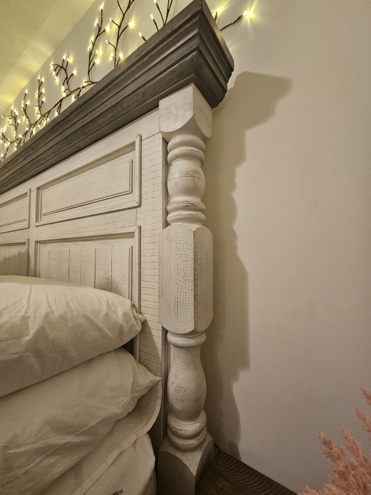 Ashley King Size Bedroom Set - White and Grey Farmhouse Style - photo 2