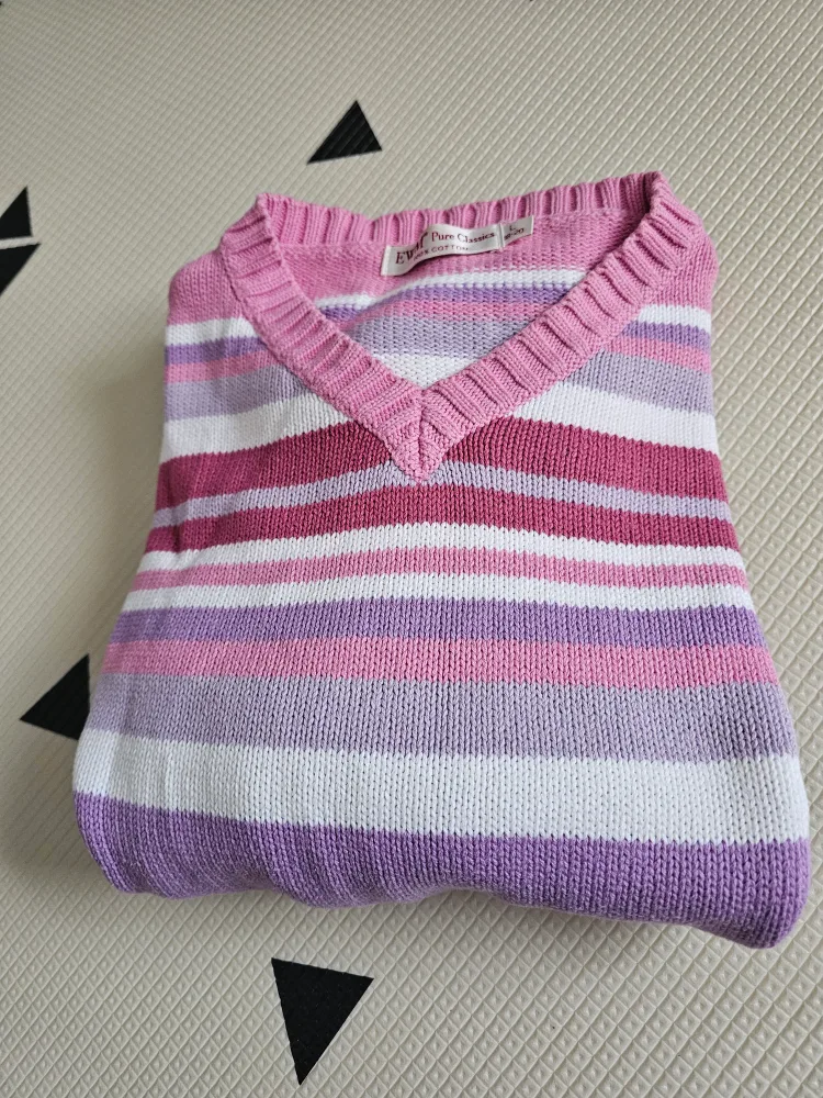 Girls' Striped V-Neck Sweater - Size 8 image indicator(3)