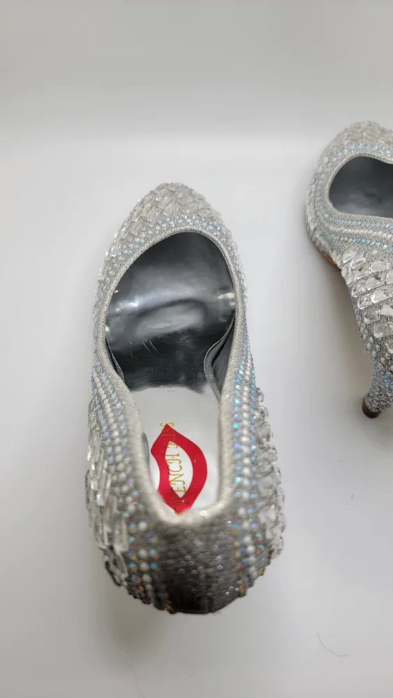 Womens Rhinestone Sequin Heels by French Kiss, Size 9 image indicator(8)