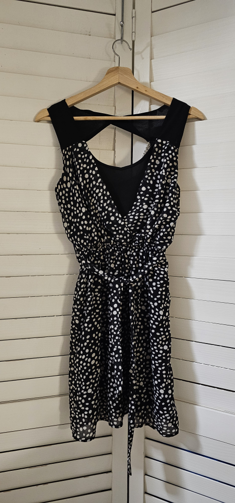 Cute Black and White Polka Dot Dress - Size XS/TP