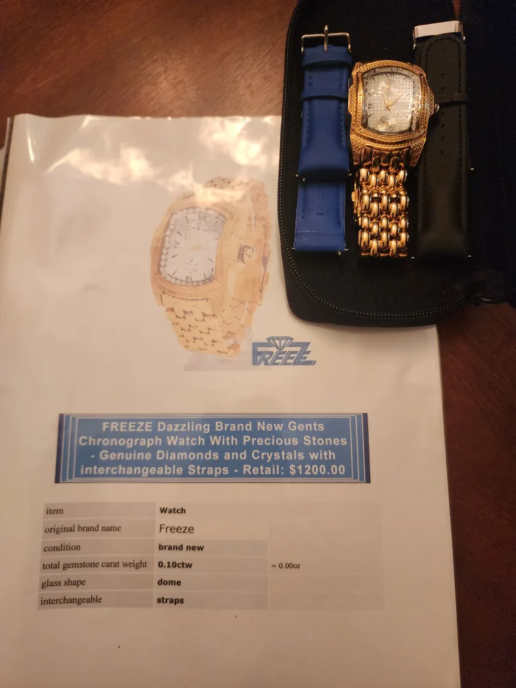 Men's Freeze Gold Tone Watch with Extra Bands image indicator(3)