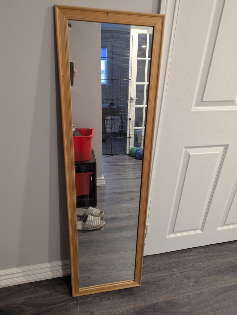 Full-Length Wooden Framed Mirror