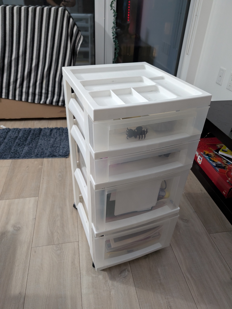 White 4-Drawer Rolling Storage Unit