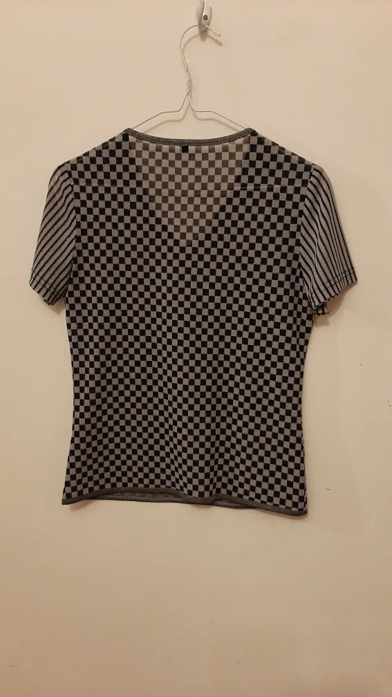 Stylish Checkered Top with Rhinestone Detail image indicator(5)