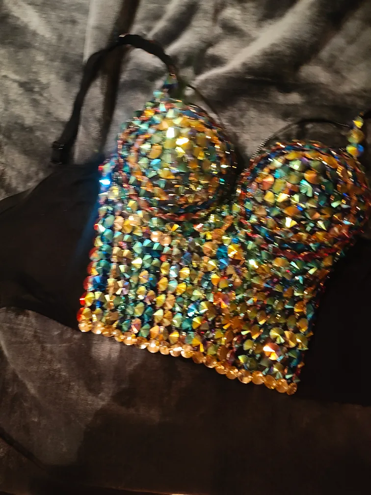 Rhinestone embellished corset top image indicator(7)