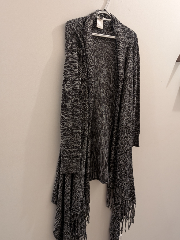 Grey and Black Knit Cardigan