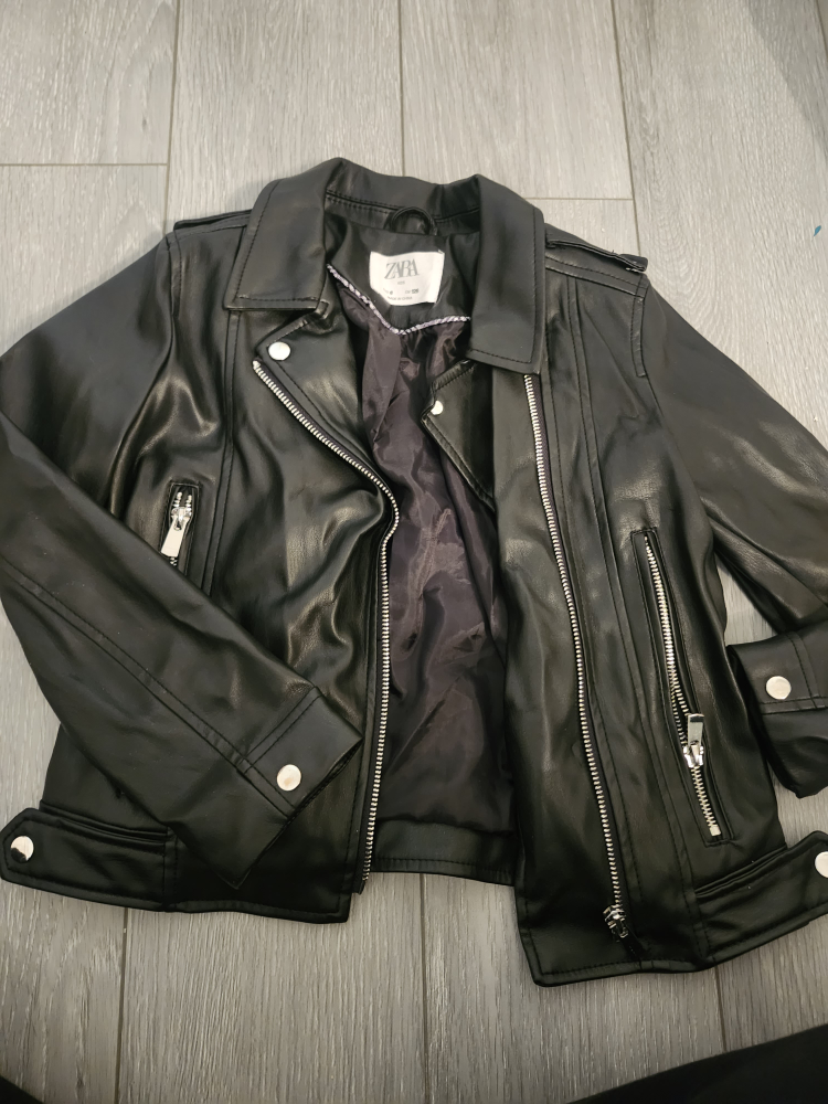 Zara Faux Leather Kids Jacket Size 8