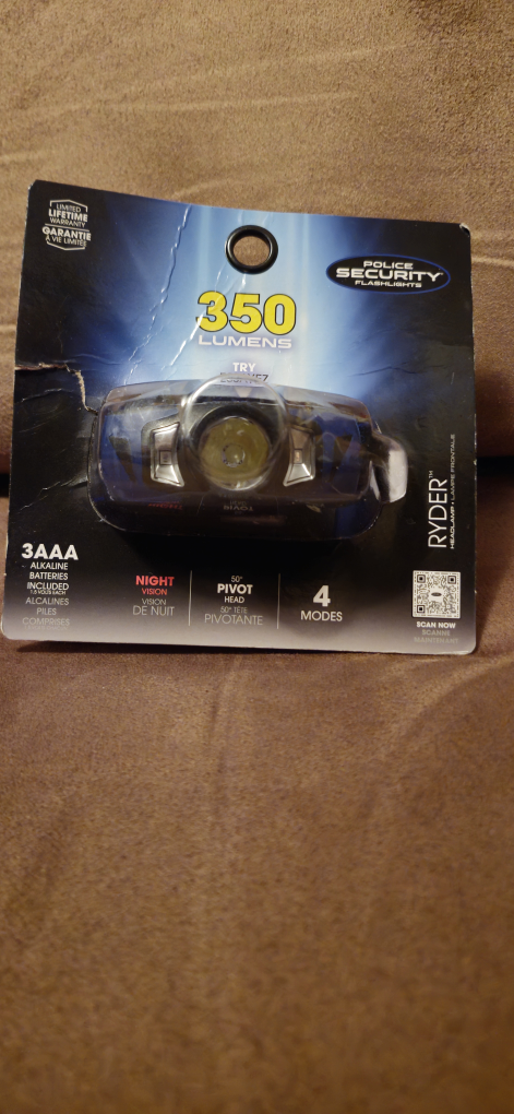 Ryder Police Security Headlamp - 350 Lumens - 4 Modes