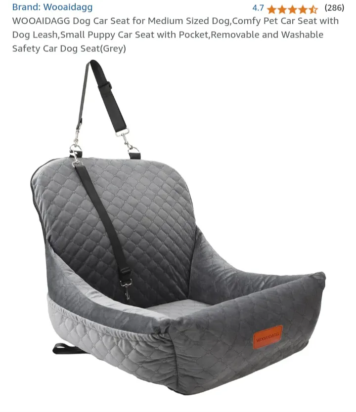 NEW!   Wooaidagg Pet Car Seat - Grey image indicator(3)