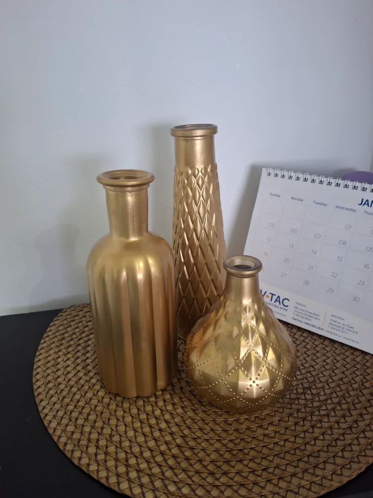 GLASS GOLD VASE FOR DECORE 🏈 thumbnail