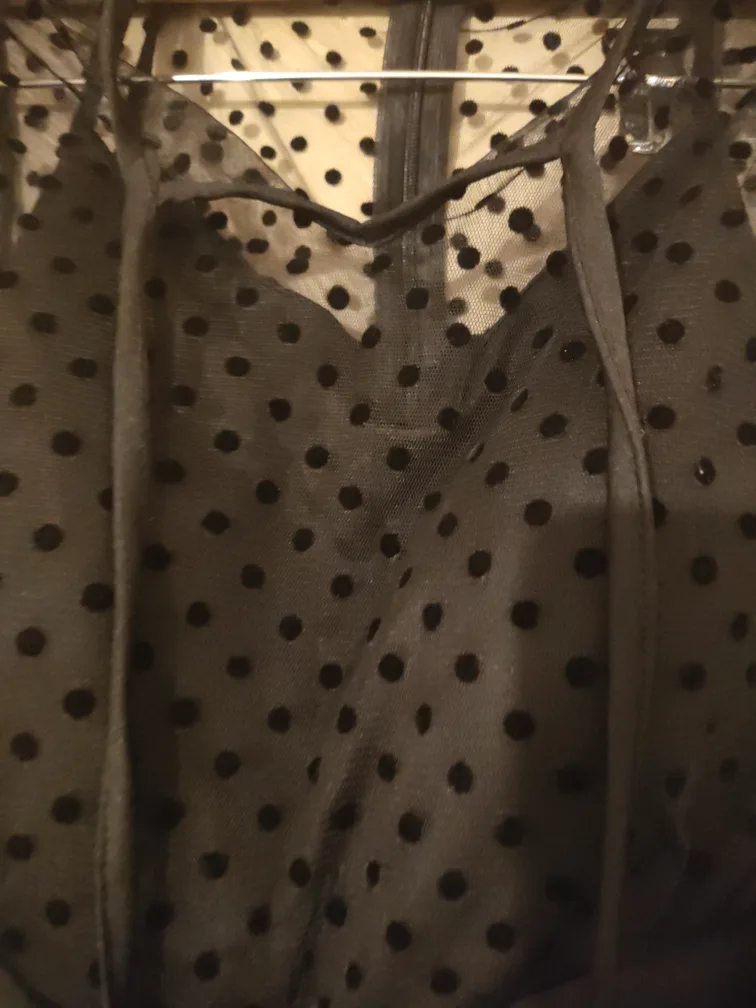 Black polka dot midi dress(Sales ) image indicator(3)