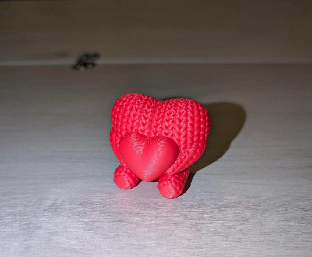 3D Printed Knitted Heart Keychain Set