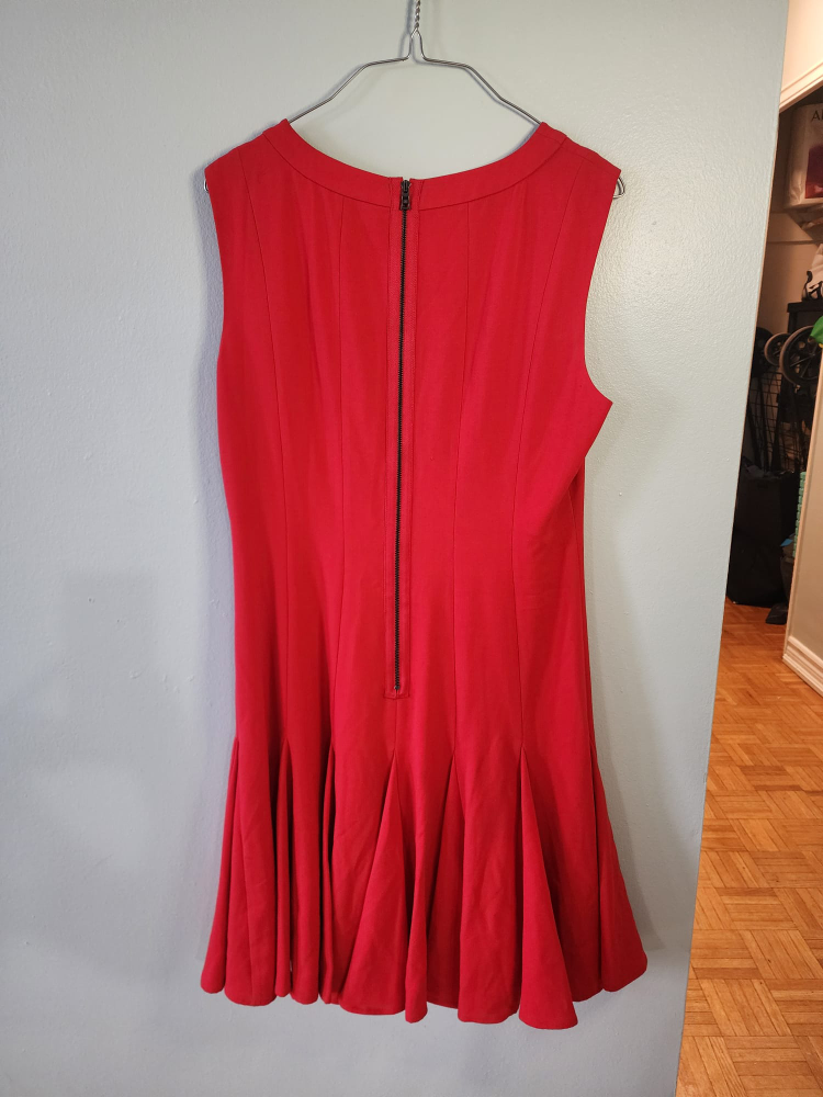 BCBGMAXAZRIA Red Sleeveless Fit and Flare Dress - Size 10 - photo 2