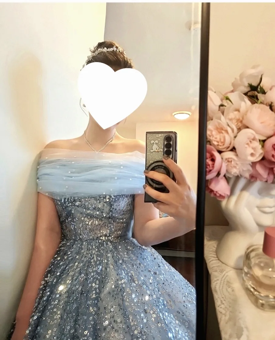 Prom Dress(Stunning Light Blue Sequin Ball Gown) image indicator(4)