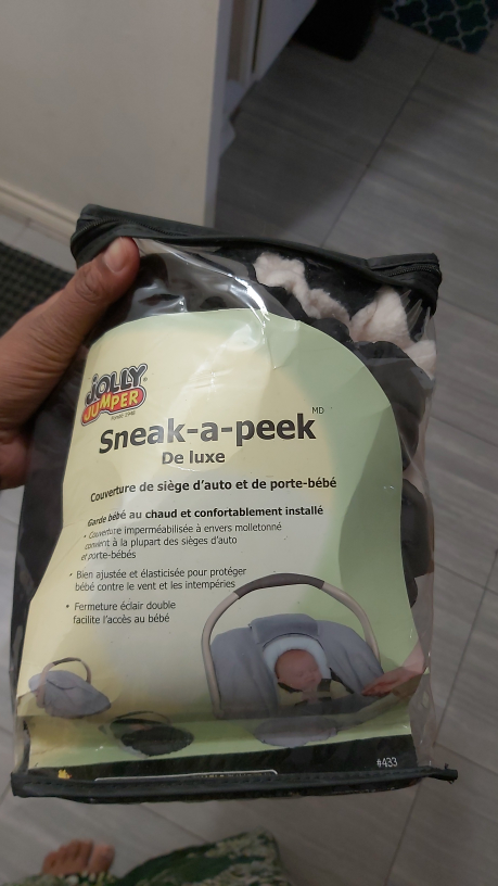 Jolly Jumper Sneak-a-peek Deluxe Infant Carseat Cover