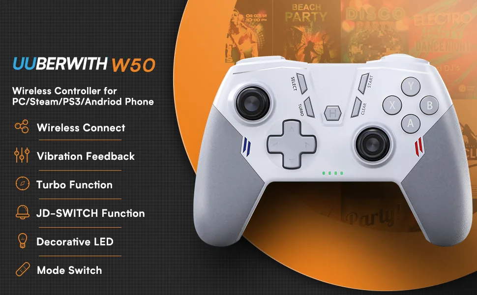 Uberwith Wireless Game Controller PS3/PC/Android (Brand New) image indicator(4)