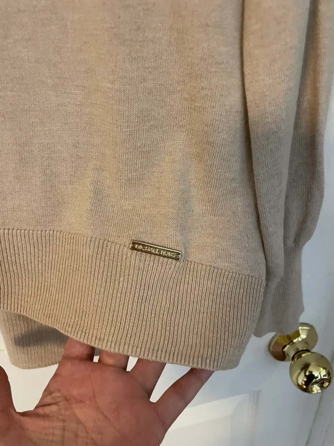 Michael Kors beige sweater, size small image indicator(3)