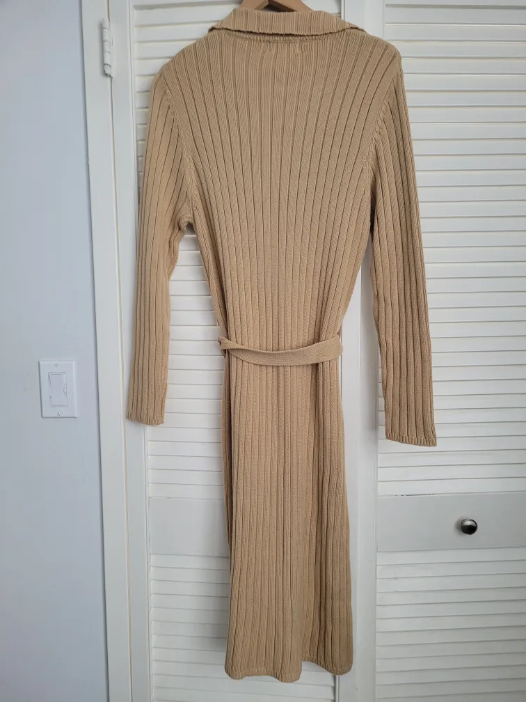 Laura Tan ribbed knit cardigan dress with pockets and belt image indicator(2)