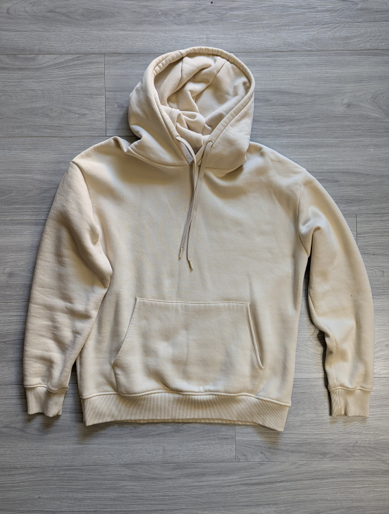 Zara Cream Hooded Sweatshirt Size Large