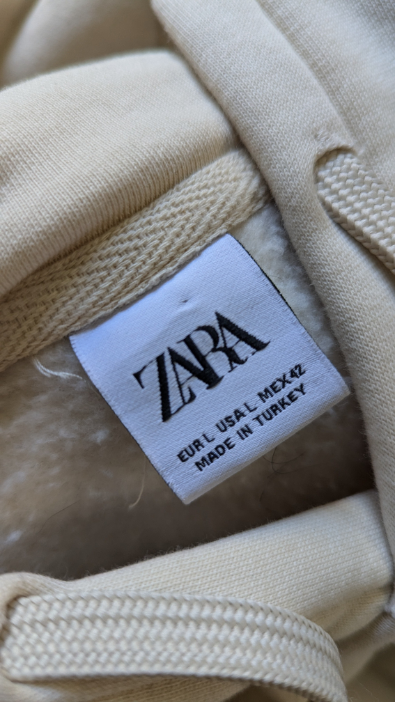 Zara Cream Hooded Sweatshirt Size Large - photo 4