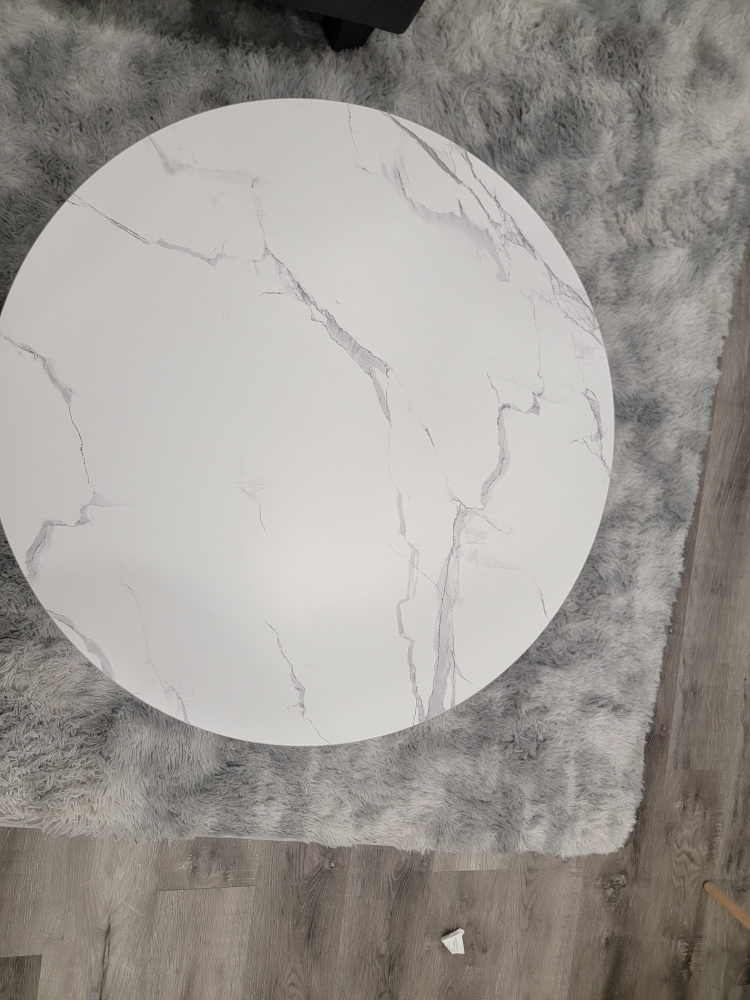 Round Marble Coffee Table with Glass Shelf - photo 3