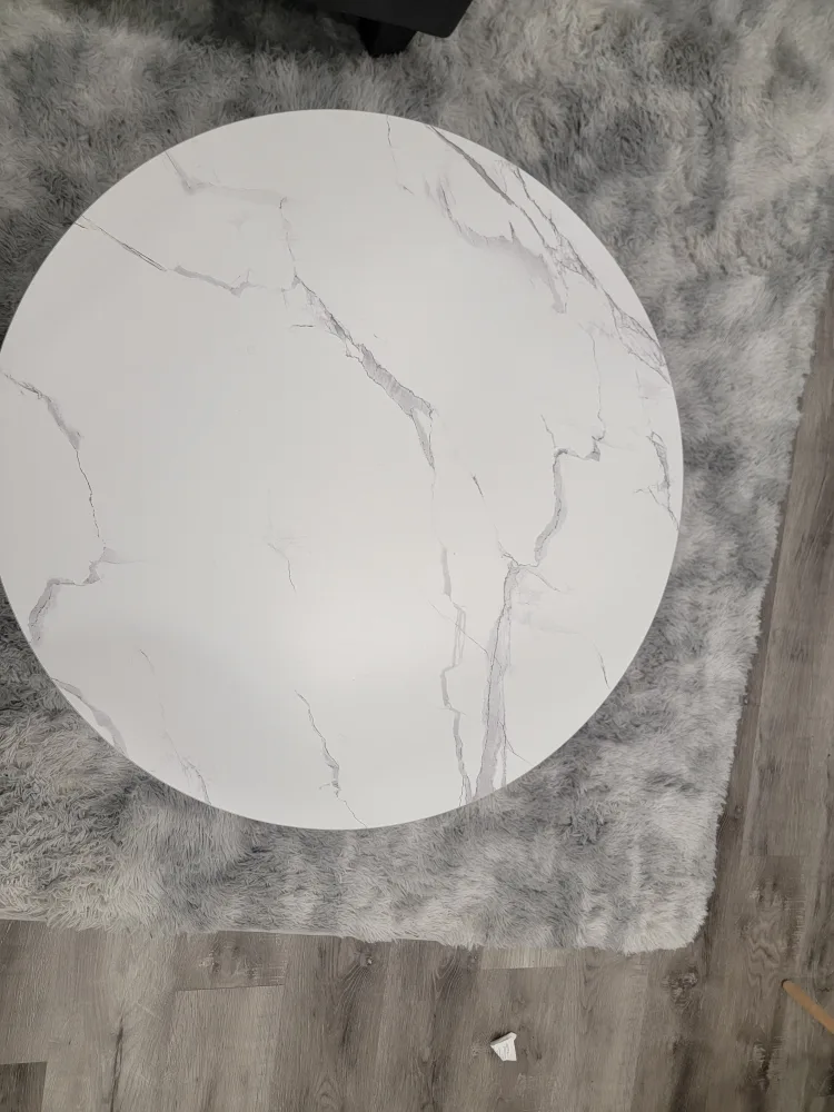 Round Marble Coffee Table with Glass Shelf image indicator(3)