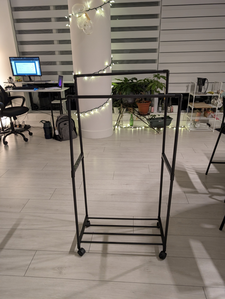 Black Metal Rolling Garment Rack - photo 3