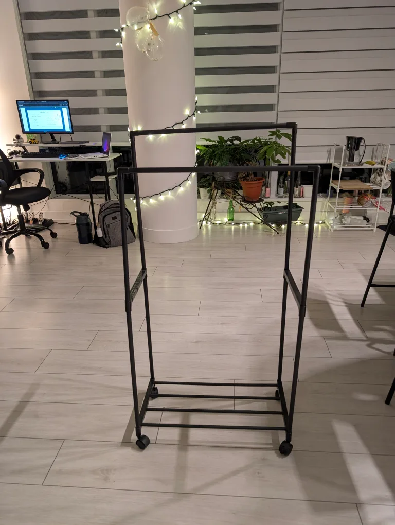 Black Metal Rolling Garment Rack image indicator(3)