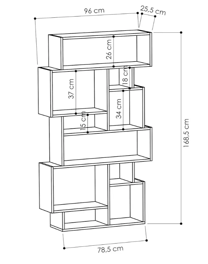 Modern Dark Grey Modular Bookcase image indicator(3)