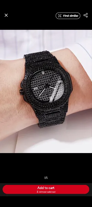 Black Iced Out Watch image indicator(2)