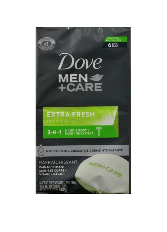 12 × Dove Men+Care Extra Fresh Refreshing 3-in-1 (106g ea)