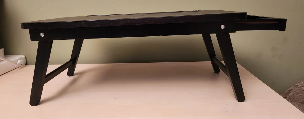 Black Foldable Laptop Desk with Drawer image indicator(3)